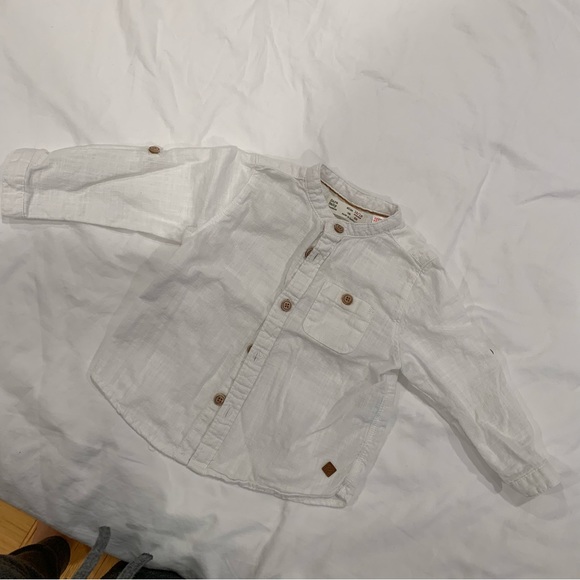 Zara Baby White Button Down Shirt - 12-18 Months - Picture 2 of 6